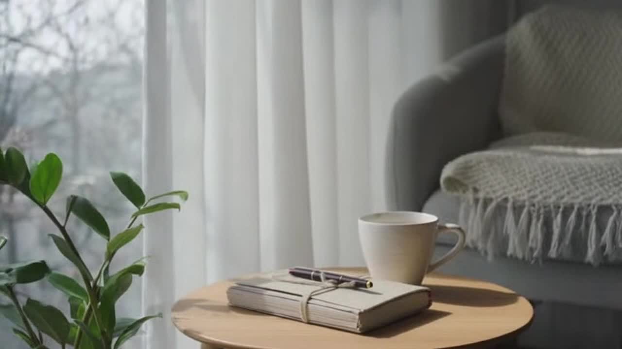 A Quiet, Reflective Visual Moment with Subtle Motion and Clean Studio Brightness