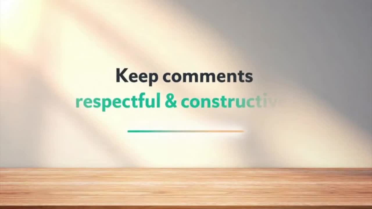 Creating a Positive Comment Space by Sharing Respectful, Friendly, and Constructive Thoughts Togethe