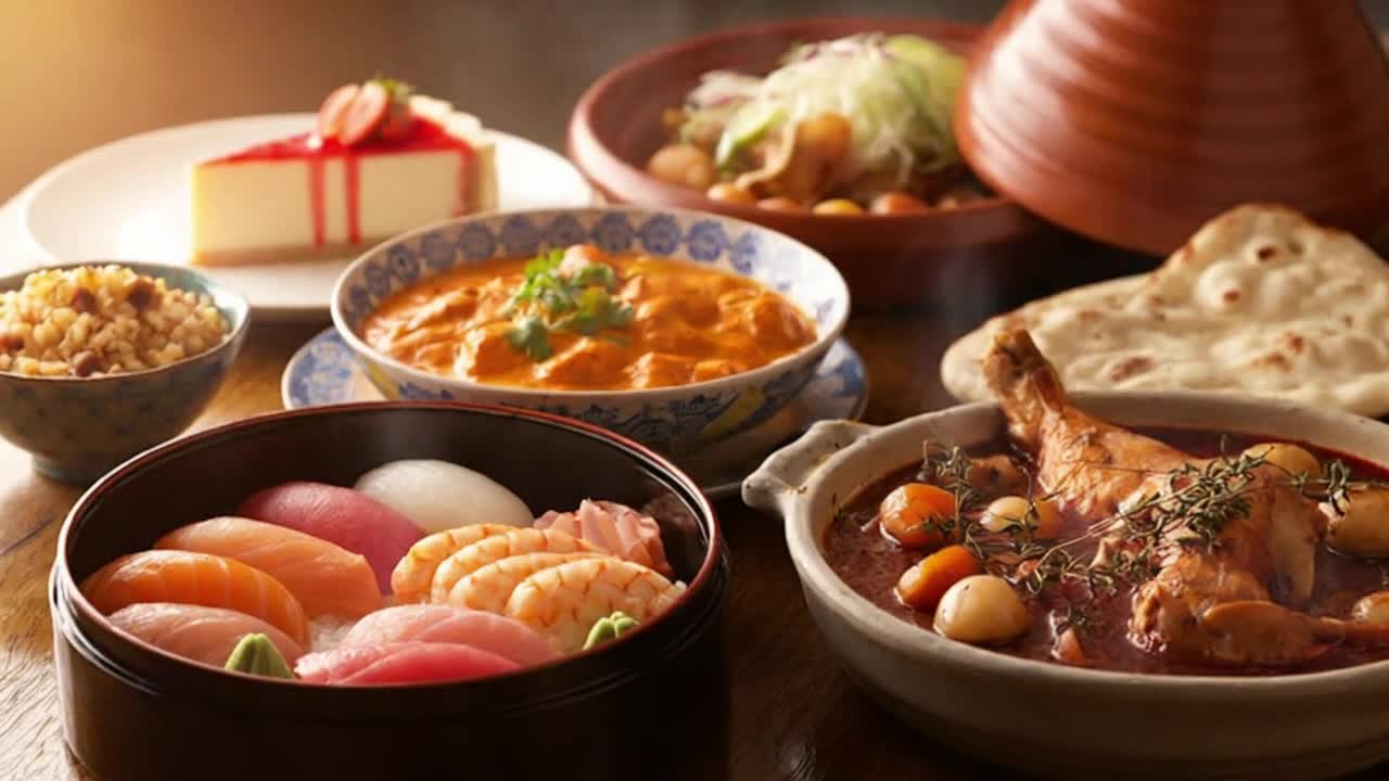 A Quiet Glimpse of World Cultures Through Traditional Cuisines in a Beautiful Shared Moment