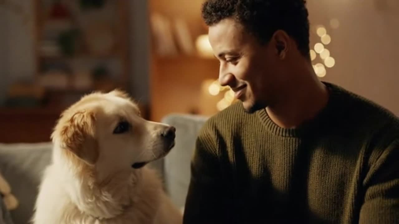 A Small Funny Moment Between a Cute Dog and Their Human, Captured in a Quiet Cozy Pause