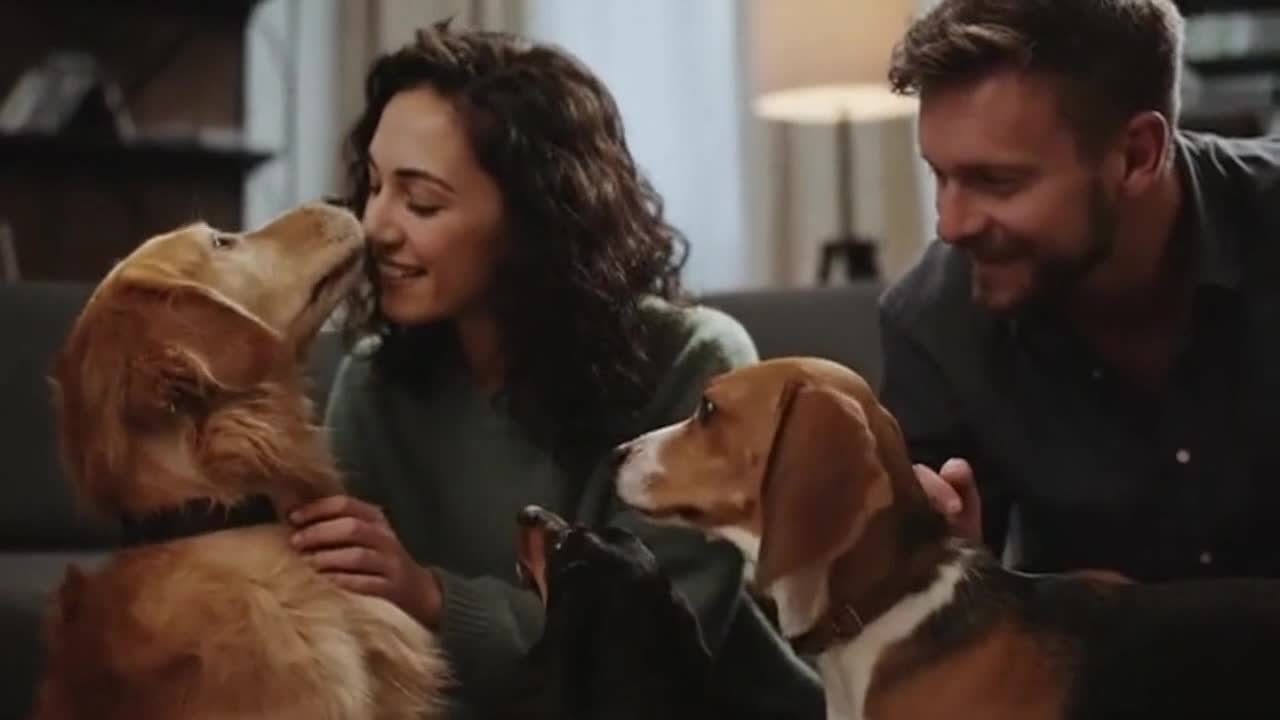 A Sweet and Funny Everyday Moment Between Cute Dogs and Their Loving Human Owners