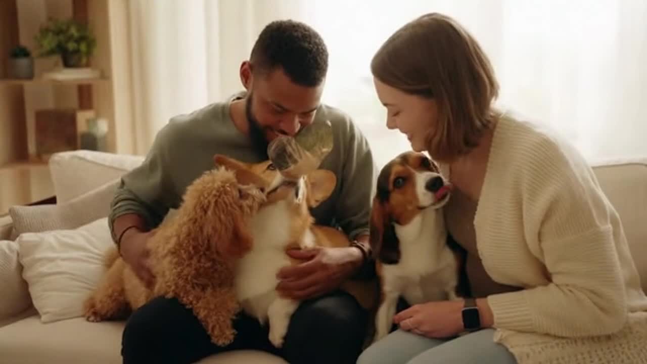 A Lighthearted Everyday Moment Where Cute Dogs and Their Humans Share Simple Joy