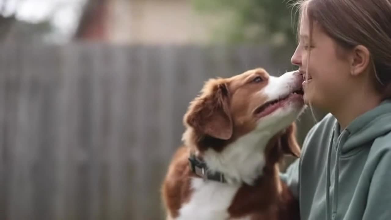 A short, relatable moment where a playful dog and their owner share a naturally funny interaction