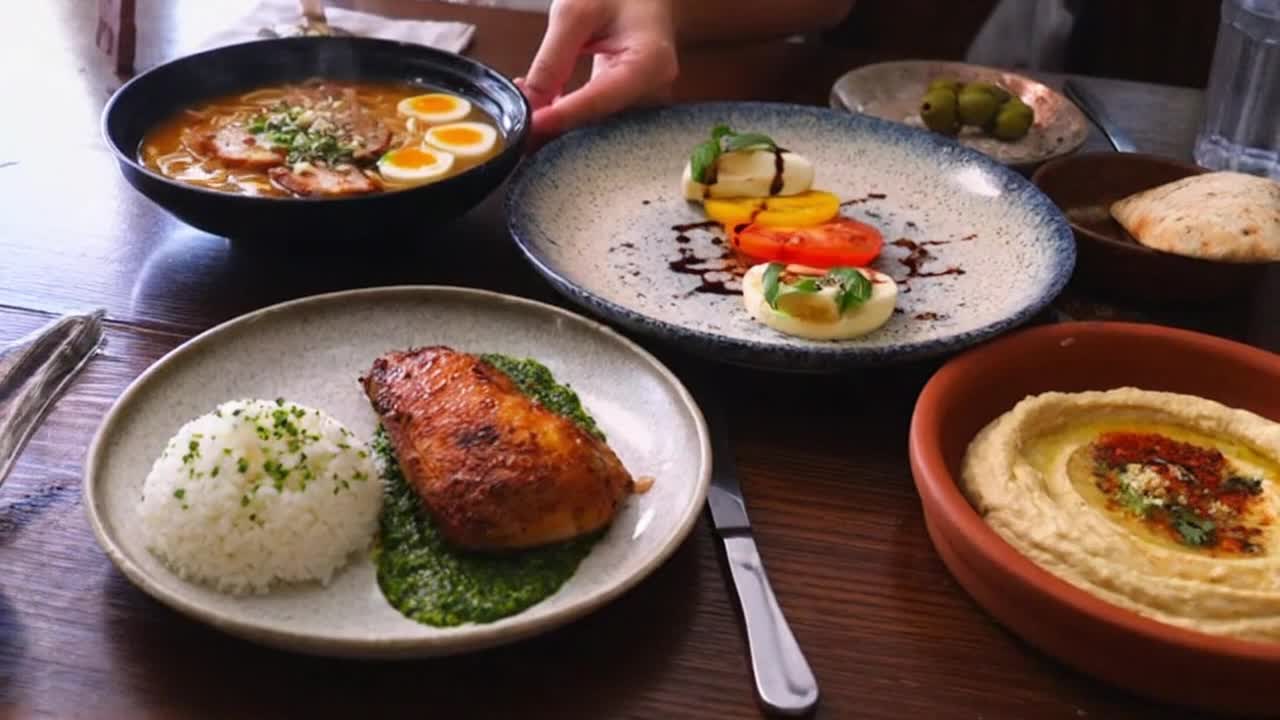 A Quiet Table Moment Showcasing the Beauty of World Cultures Through Their Cuisines