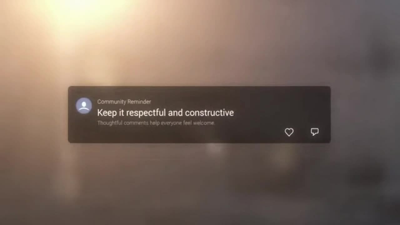 A Simple Reminder to Keep Comments Friendly, Respectful, and Focused on Positive Interaction