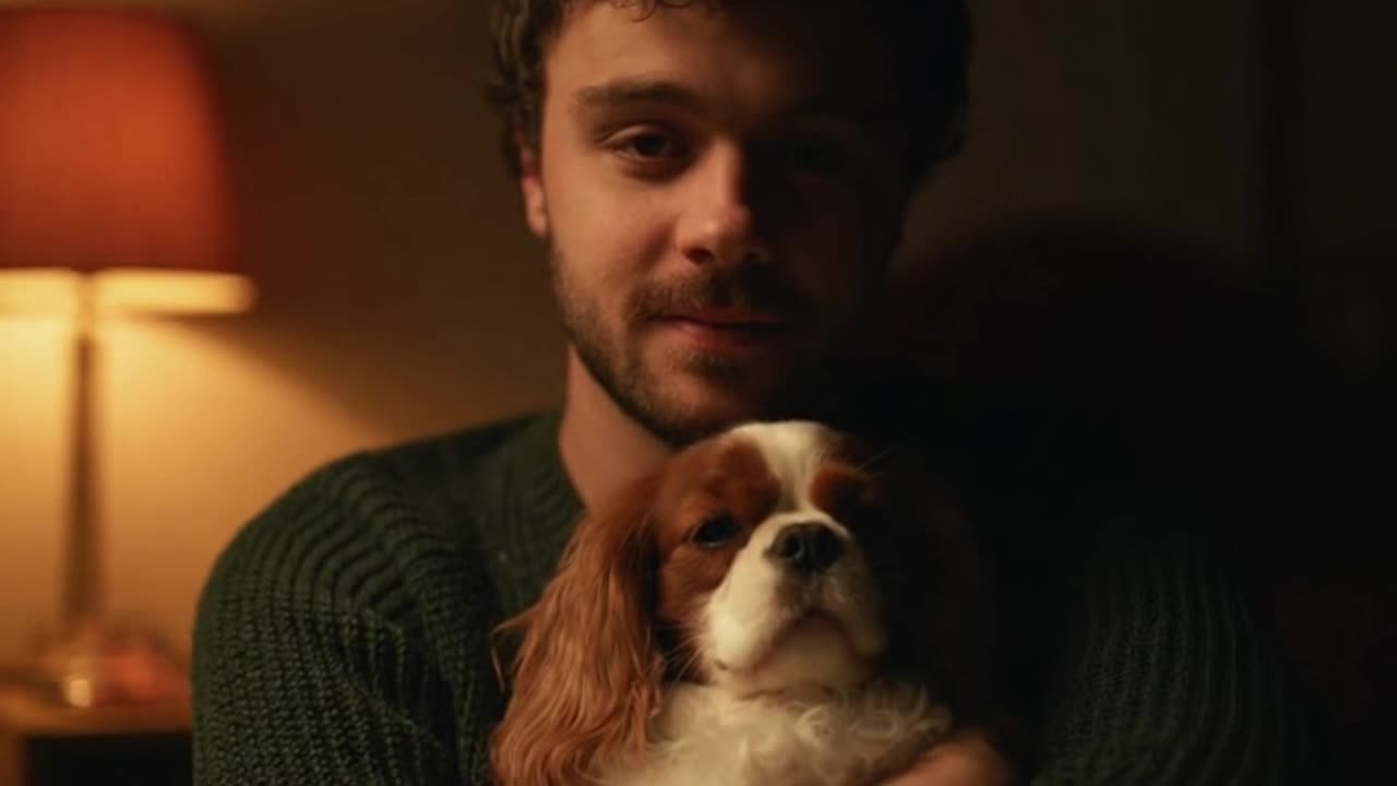 A quiet, funny moment shared between a cute dog and its human owner