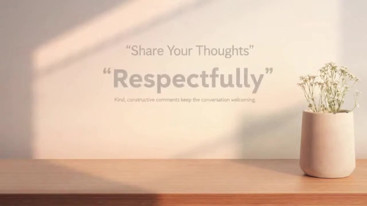 A Gentle Reminder to Keep Comments Friendly, Respectful, and Family-Friendly for Everyone