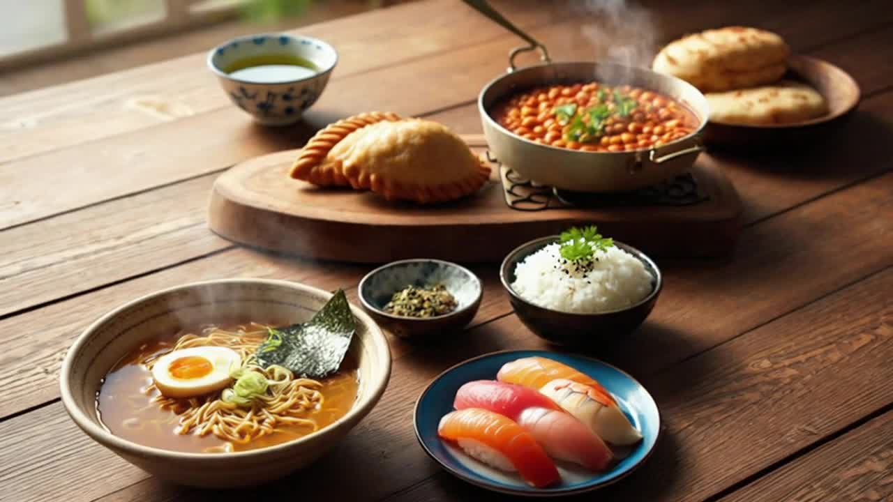 A Quiet Visual Journey Through World Cultures and Their Cuisines in One Beautiful Moment