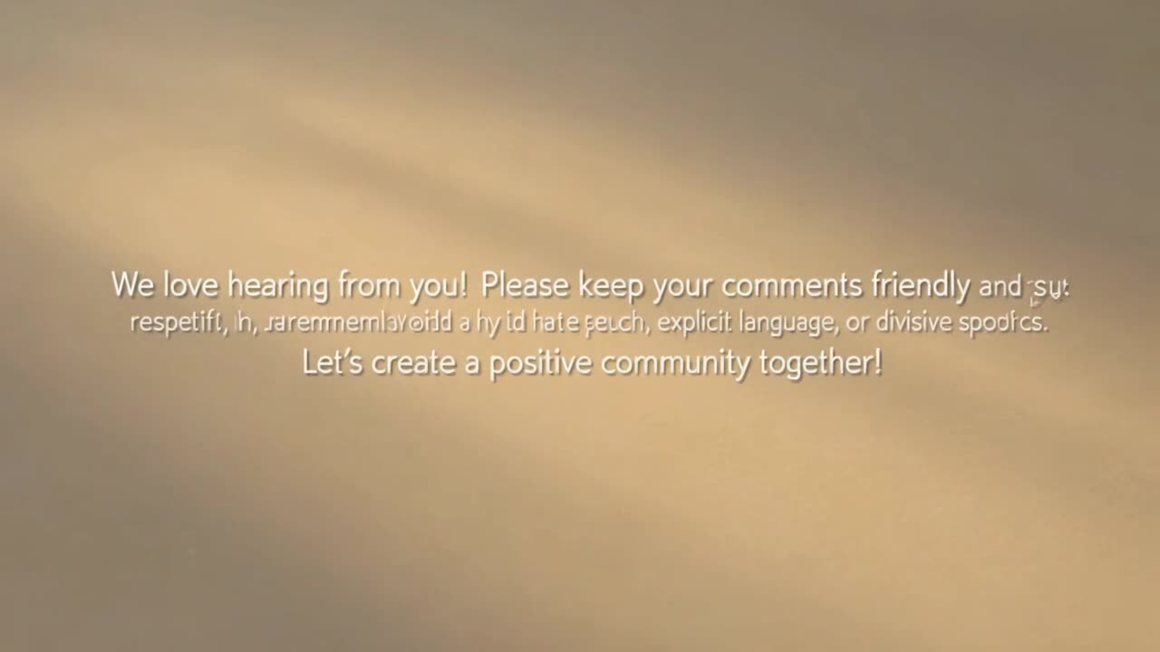 A Gentle Reminder to Keep the Comment Space Friendly, Respectful, and Positive for Everyone