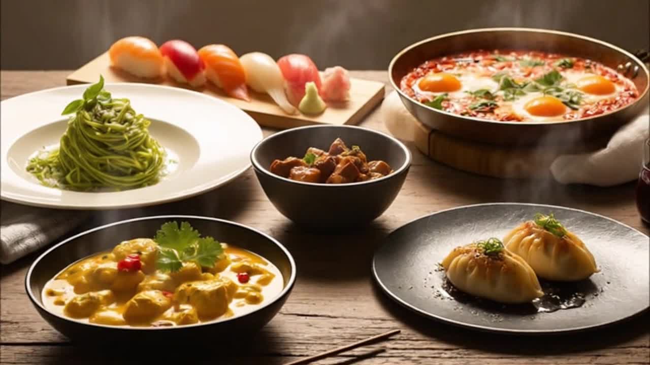 A Beautiful Glimpse of World Cultures Through Their Cuisines in a Warm, Inviting Moment