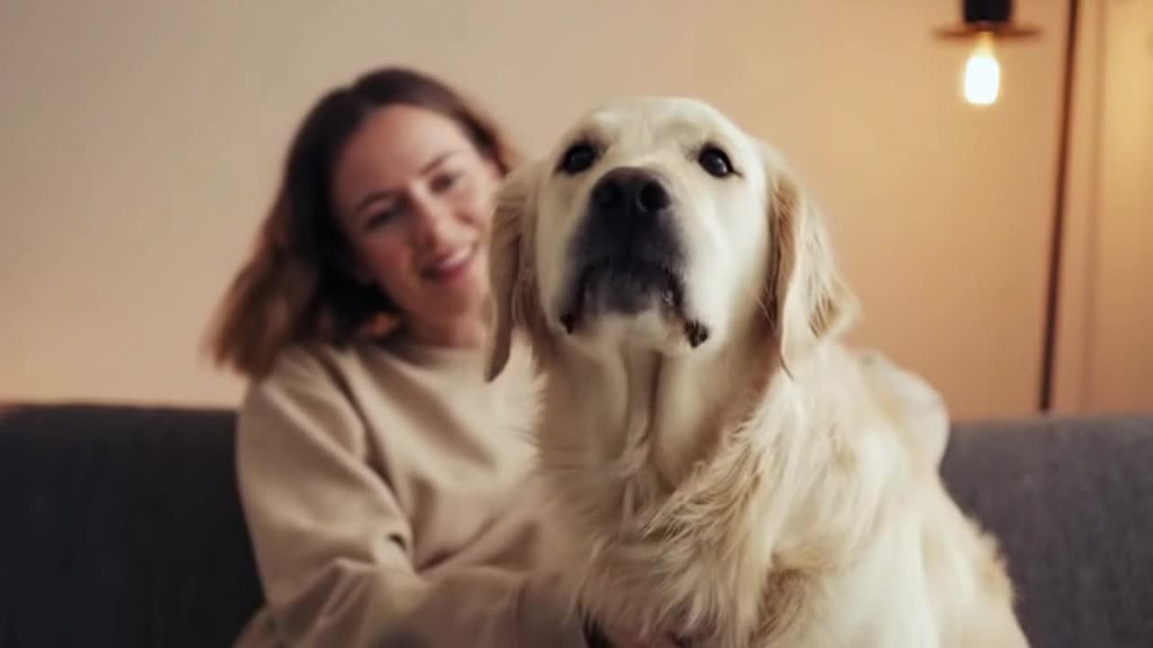 A Sweet and Funny Moment Between a Cute Dog and Their Human Owner in Everyday Life