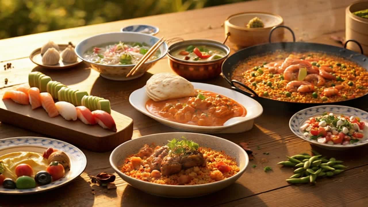 A Beautiful Snapshot of World Cultures Brought Together Through Diverse Global Cuisines