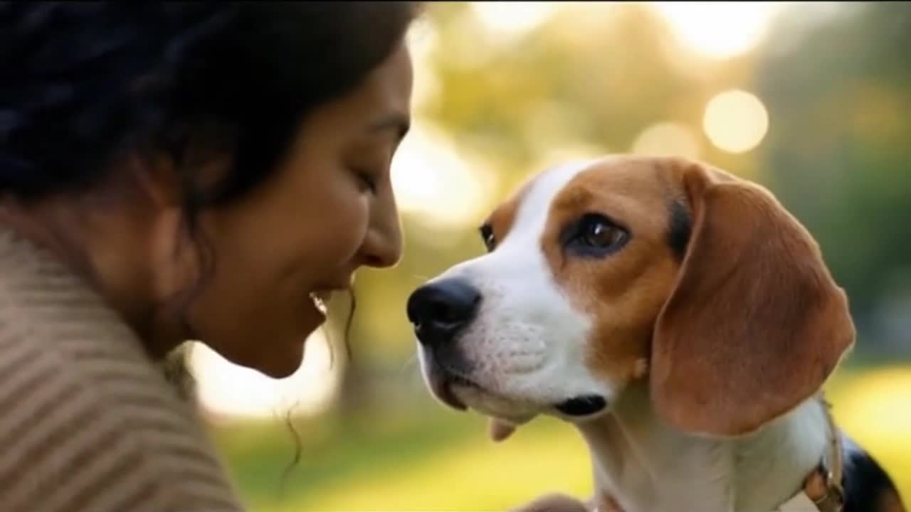A Small Funny Moment Between a Cute Dog and Their Human Owner in Everyday Life