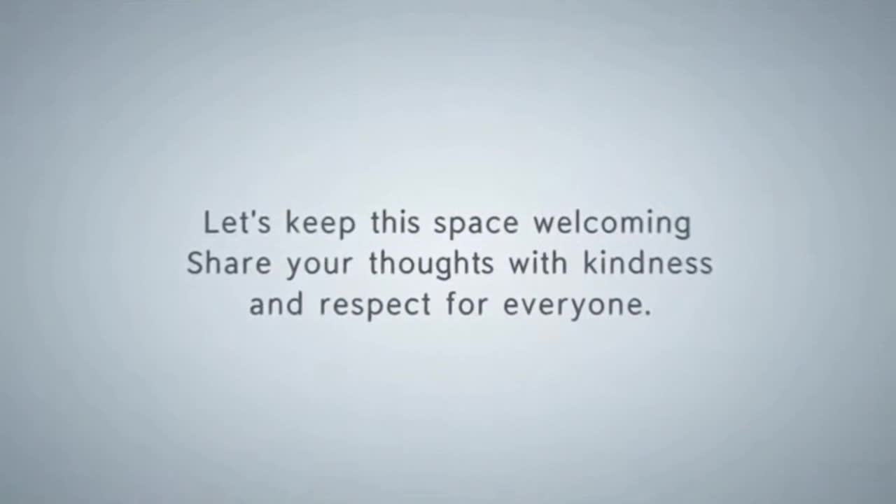 A Friendly Reminder to Keep Comments Respectful, Positive, and Focused on Sharing Thoughts