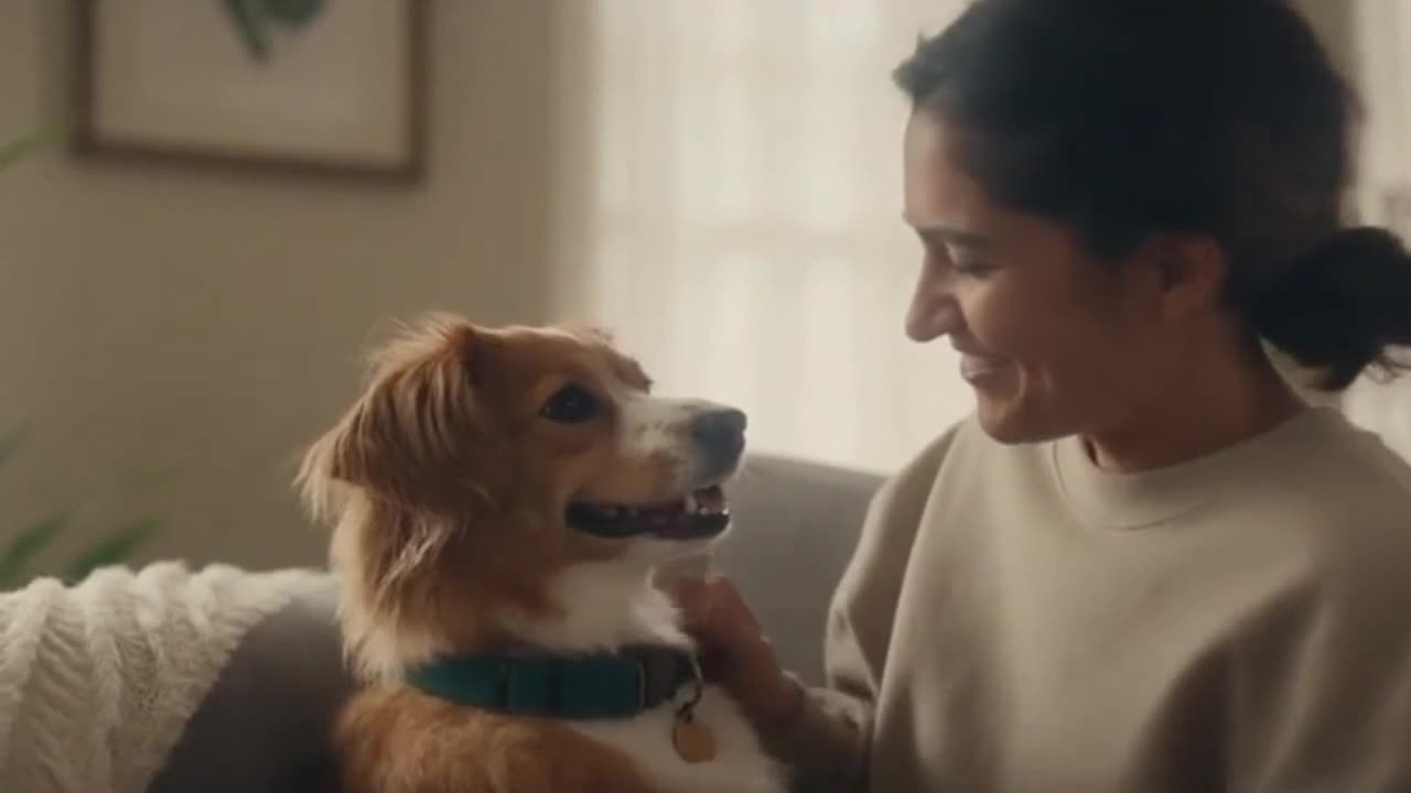 A Tenderly Funny Moment Between a Cute Dog and Their Human Owner in Everyday Life
