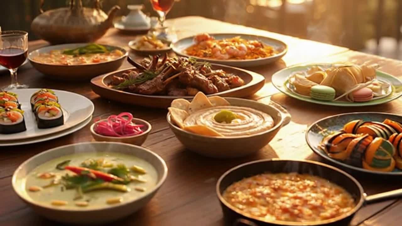 A Quiet Visual Journey Through Global Cultures and Cuisines in One Beautiful Moment