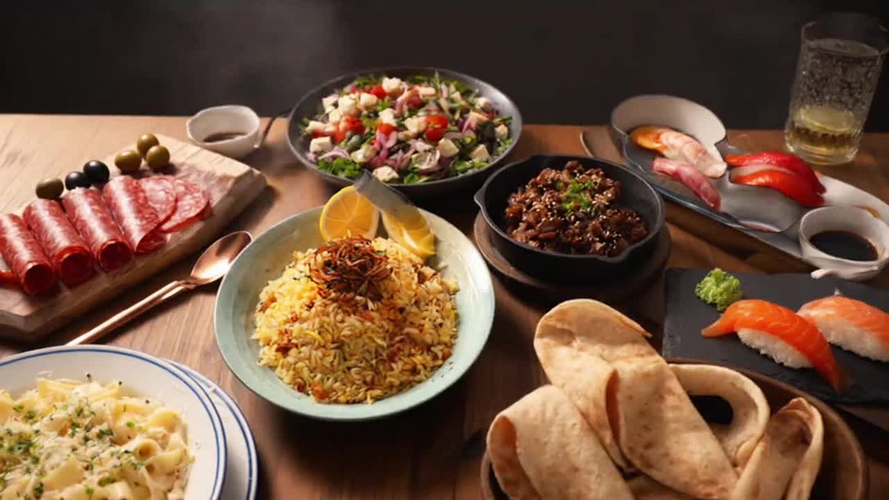 A Beautiful Glimpse of World Cultures Through Colorful Cuisines in One Inviting Moment