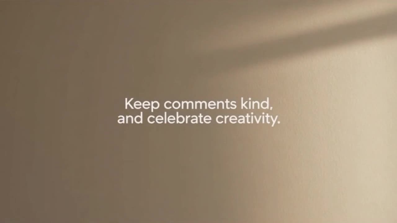 A Calm Reminder to Keep Comments Friendly, Respectful, and Focused on Creativity