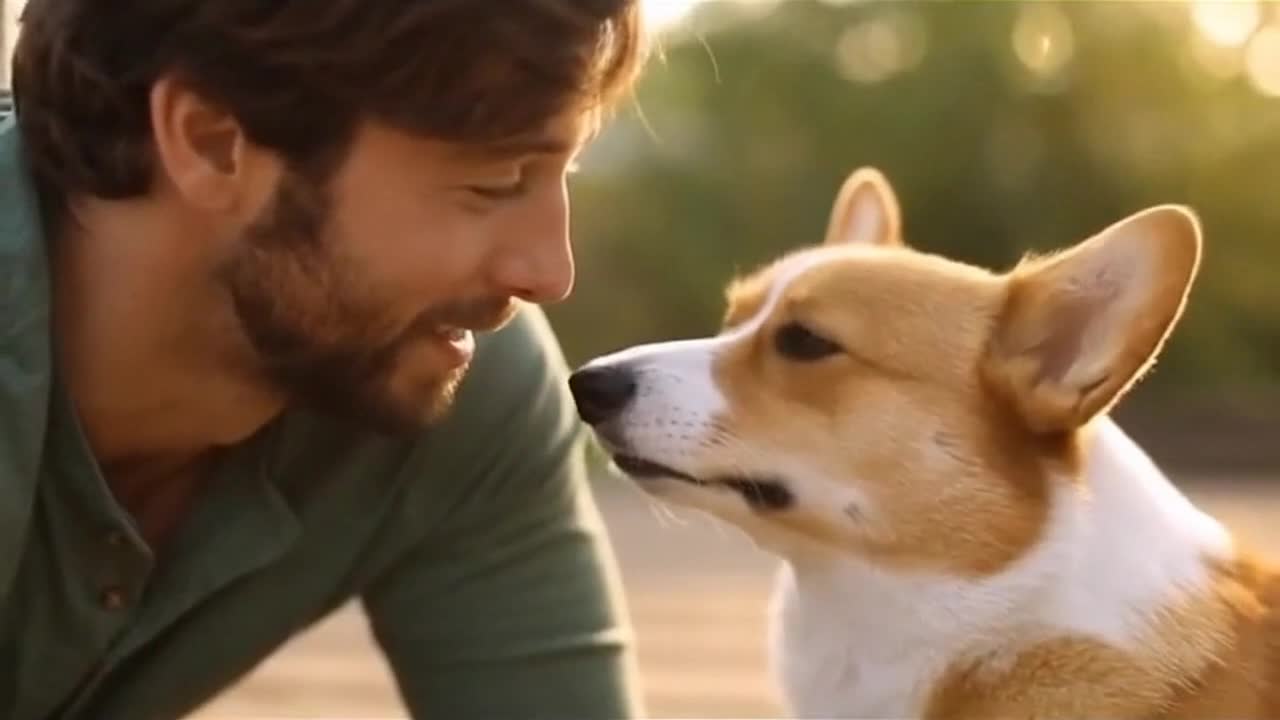 A Sweet and Funny Moment Between Cute Dogs and Their Human Owners in Everyday Life