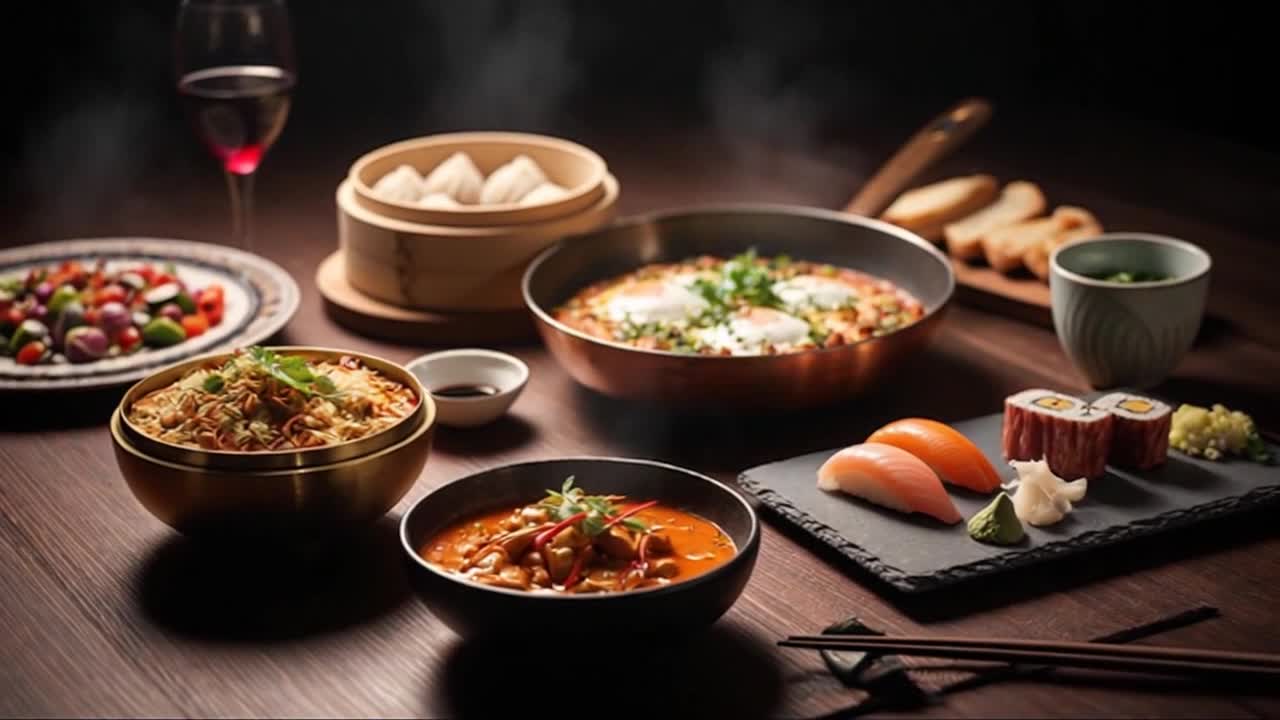 A Quiet, Cinematic Moment Where Global Cultures Meet Through Beautifully Presented Cuisine