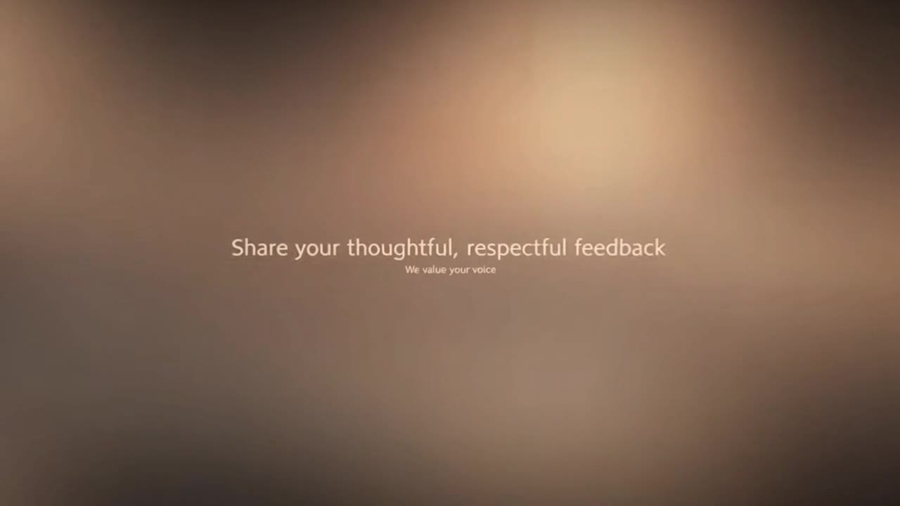 Friendly Community Message Encouraging Respectful and Positive Viewer Feedback