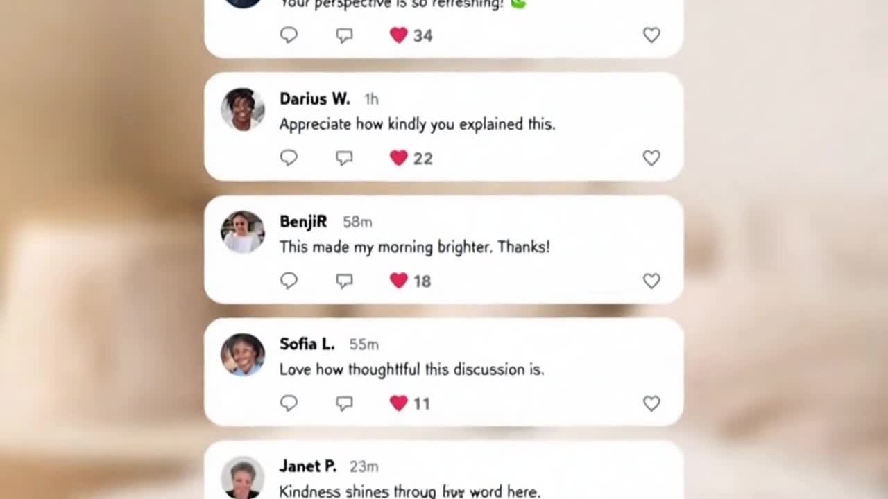 Friendly and Respectful Community Message Encouraging Positive Comments and Constructive Feedback