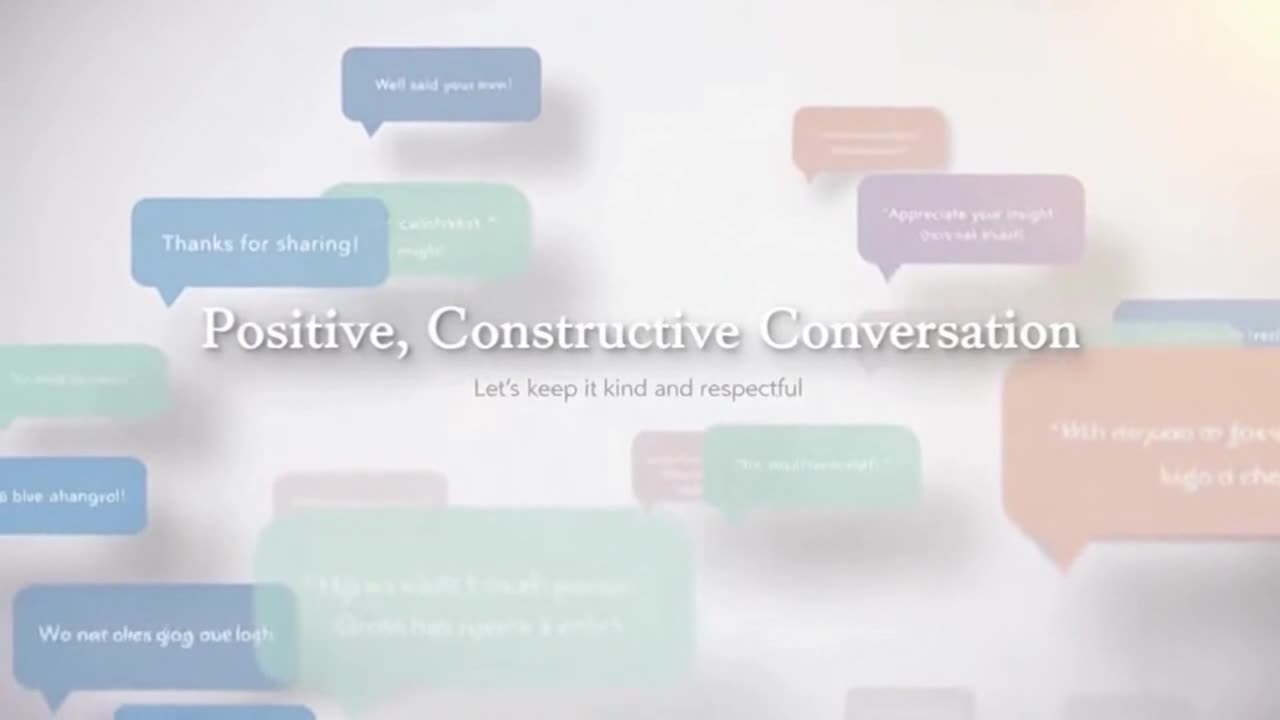Friendly and Respectful Community Message Encouraging Positive and Constructive Comments