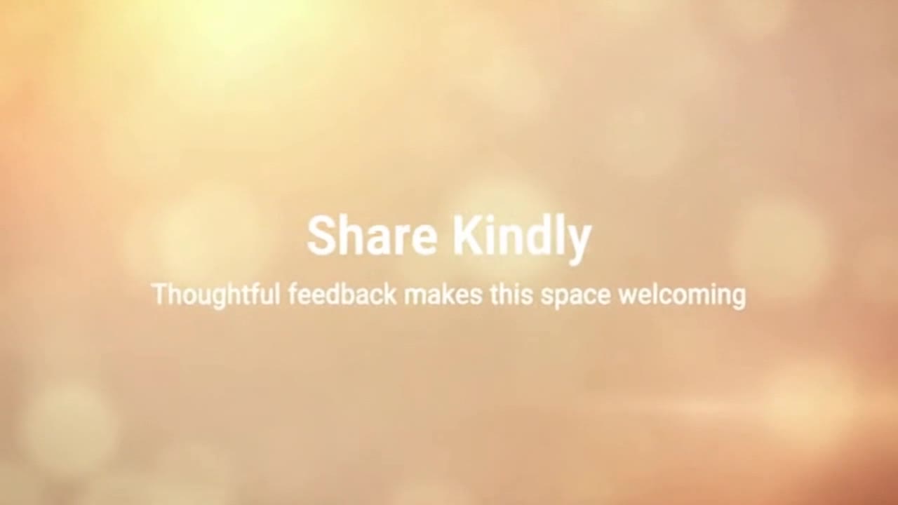 Friendly Community Message Encouraging Respectful Feedback and Positive Family-Friendly Conversation