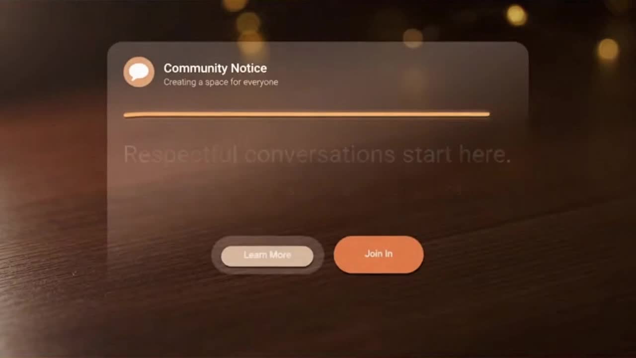 Friendly Community Reminder Encouraging Positive and Respectful Conversations Online