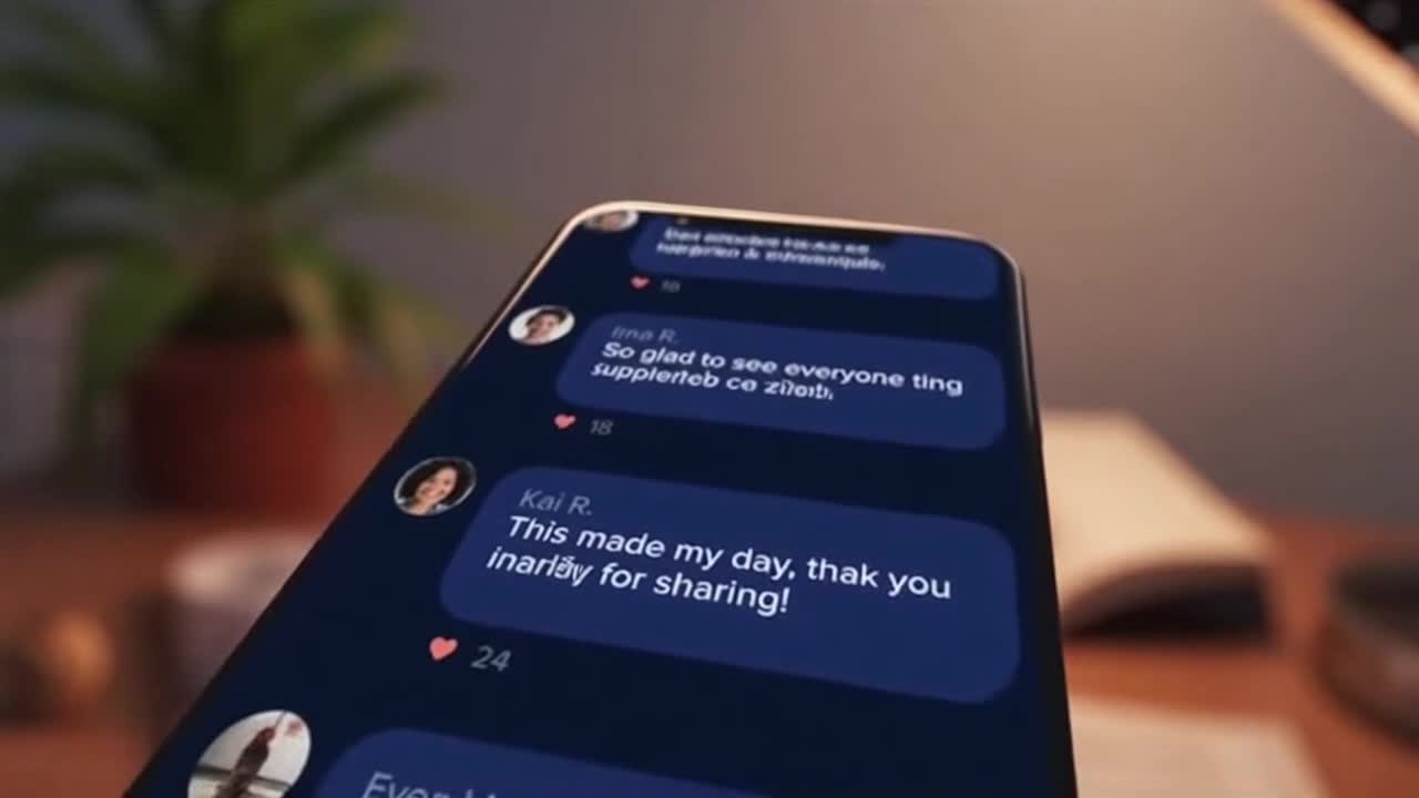 Friendly Community Reminder Encouraging Positive Conversations and Respectful Engagement Online