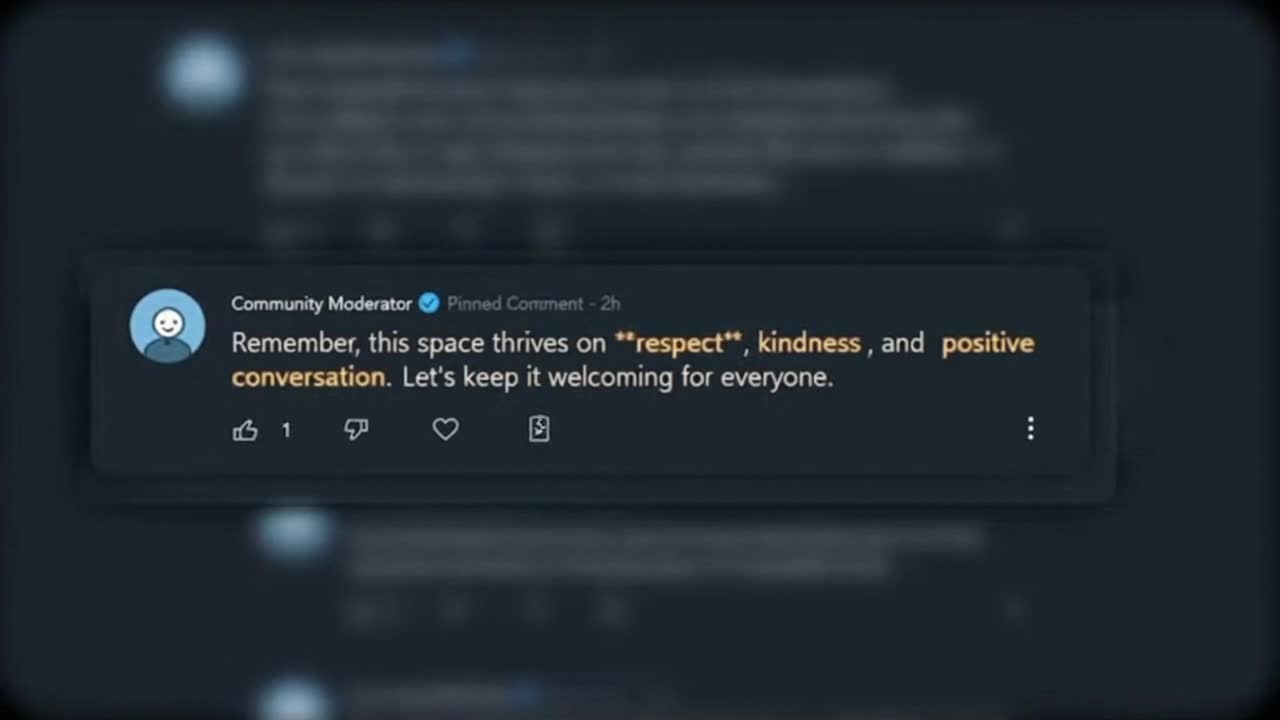 Friendly Community Message Encouraging Positive and Respectful Conversations Online