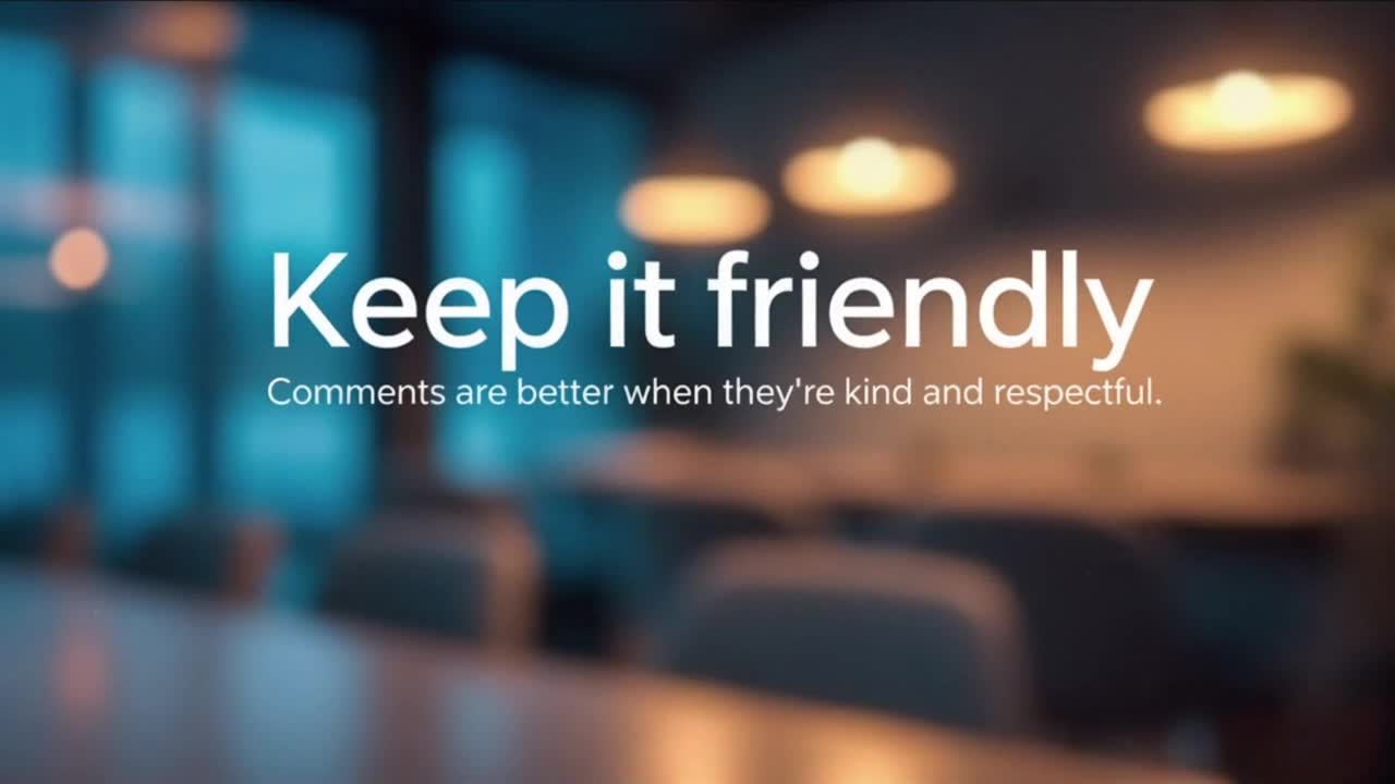 A Calm Reminder to Keep Online Conversations Friendly, Respectful, and Positive for Everyone