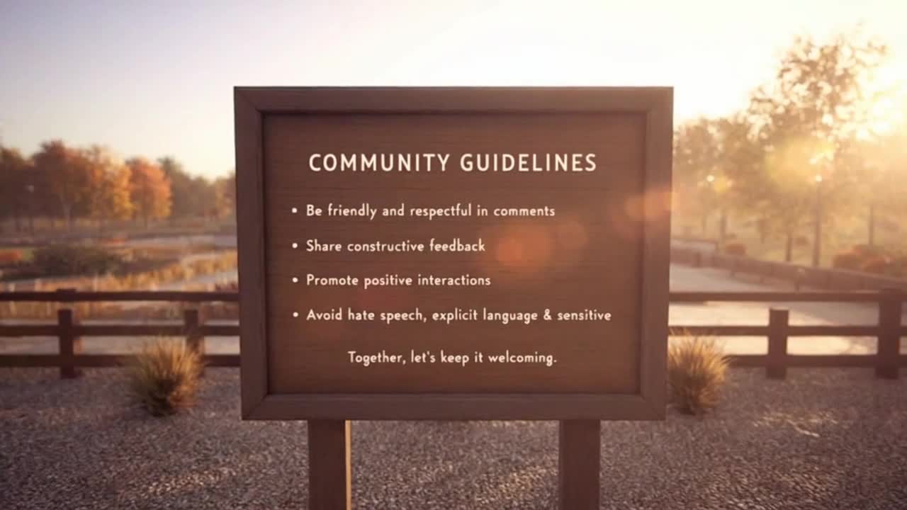 Friendly Community Reminder Encouraging Respectful and Positive Conversations Online