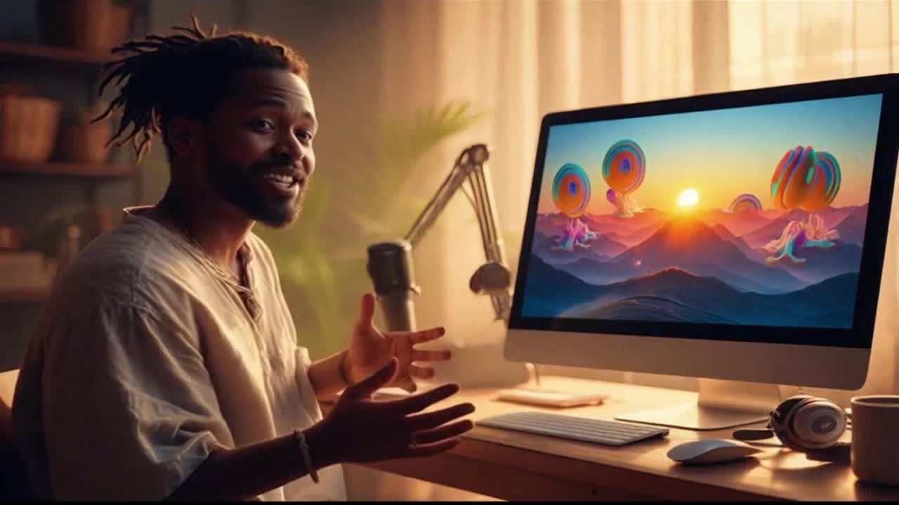 Original African Storytelling Meets Modern AI Tools in a Realistic Creative Content Creation Scene