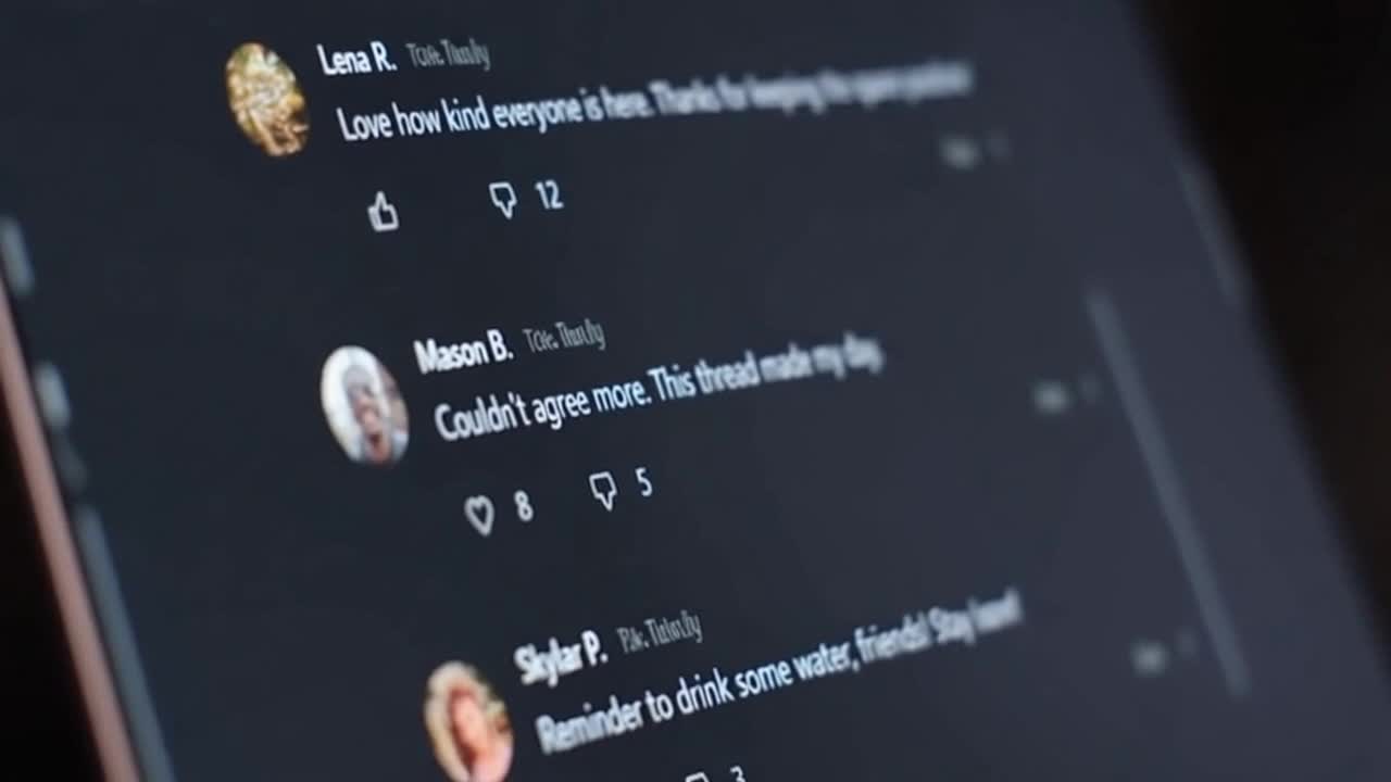 Friendly Community Reminder Encouraging Positive Comments and Respectful Online Conversations