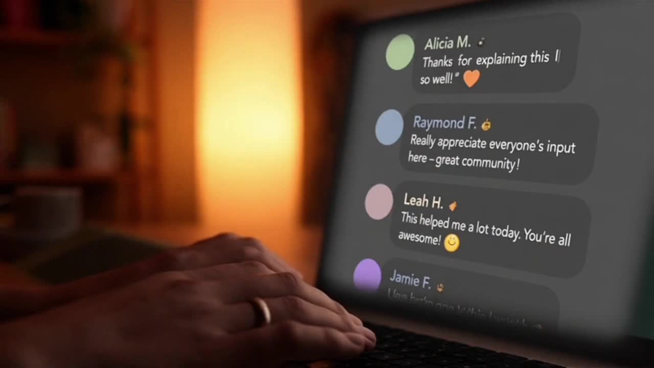 Friendly Community Reminder Encouraging Respectful Comments and Positive Online Conversations