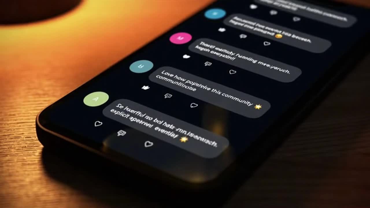 Friendly Community Guidelines Displayed Through a Clean and Positive Social Media Comment Scene