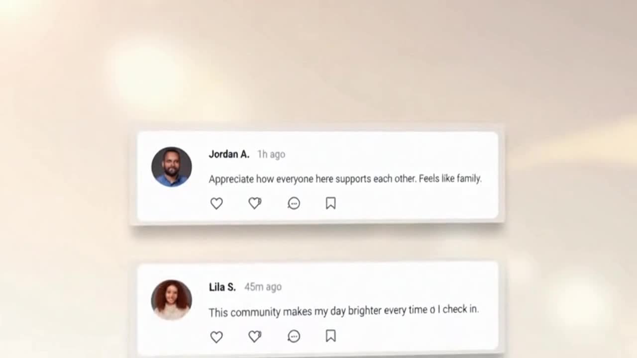 Positive Community Reminder Encouraging Respectful and Supportive Online Conversations