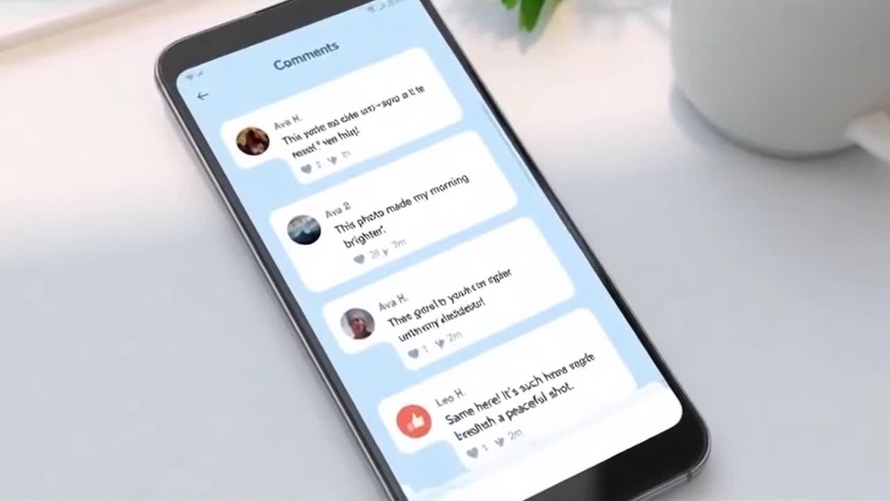 Friendly Online Community Reminder Encouraging Respectful Comments and Positive Conversations
