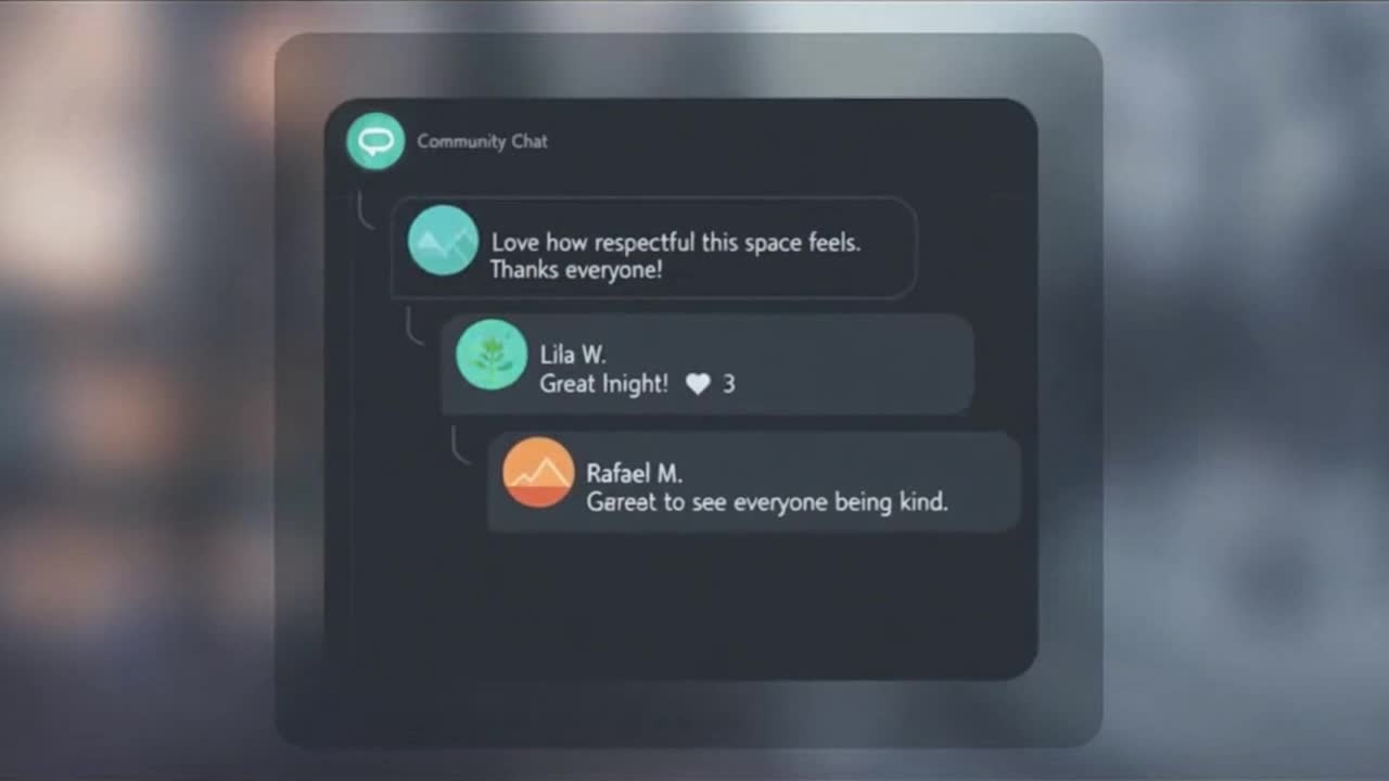 Friendly Community Reminder Encouraging Respectful and Family-Safe Conversations Online