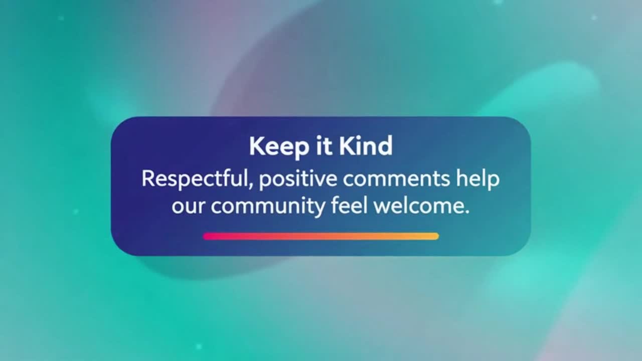 Friendly Community Reminder Encouraging Respectful Comments and Positive Conversations Online
