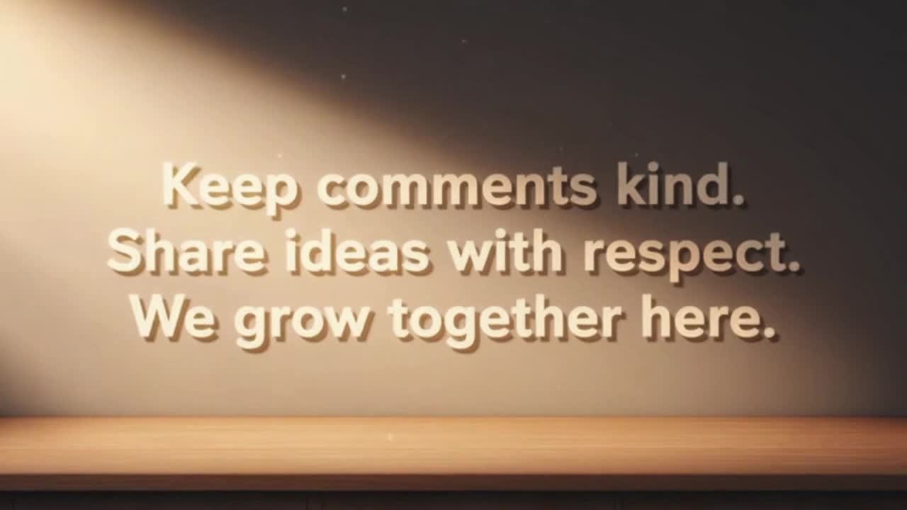 Friendly Community Reminder Encouraging Respectful Comments and Positive Conversations Online