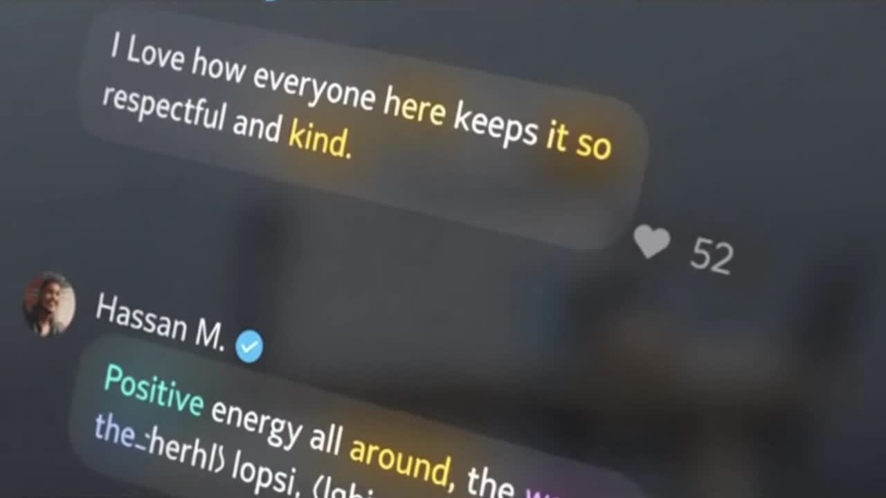 Friendly Community Reminder Encouraging Respectful and Positive Conversations Online