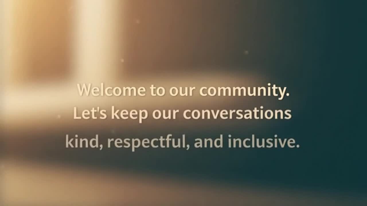 Friendly Community Reminder Encouraging Respectful Family-Friendly Conversations Online