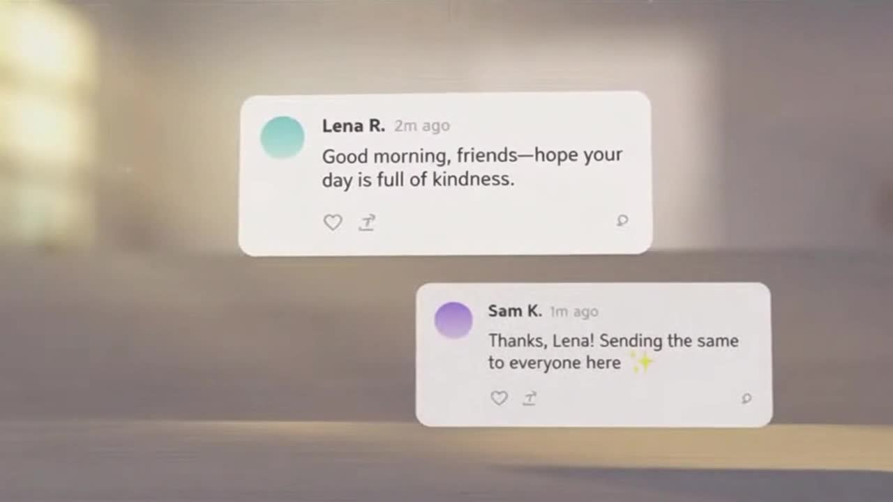 Friendly Community Reminder Encouraging Positive Comments and Respectful Conversations Online