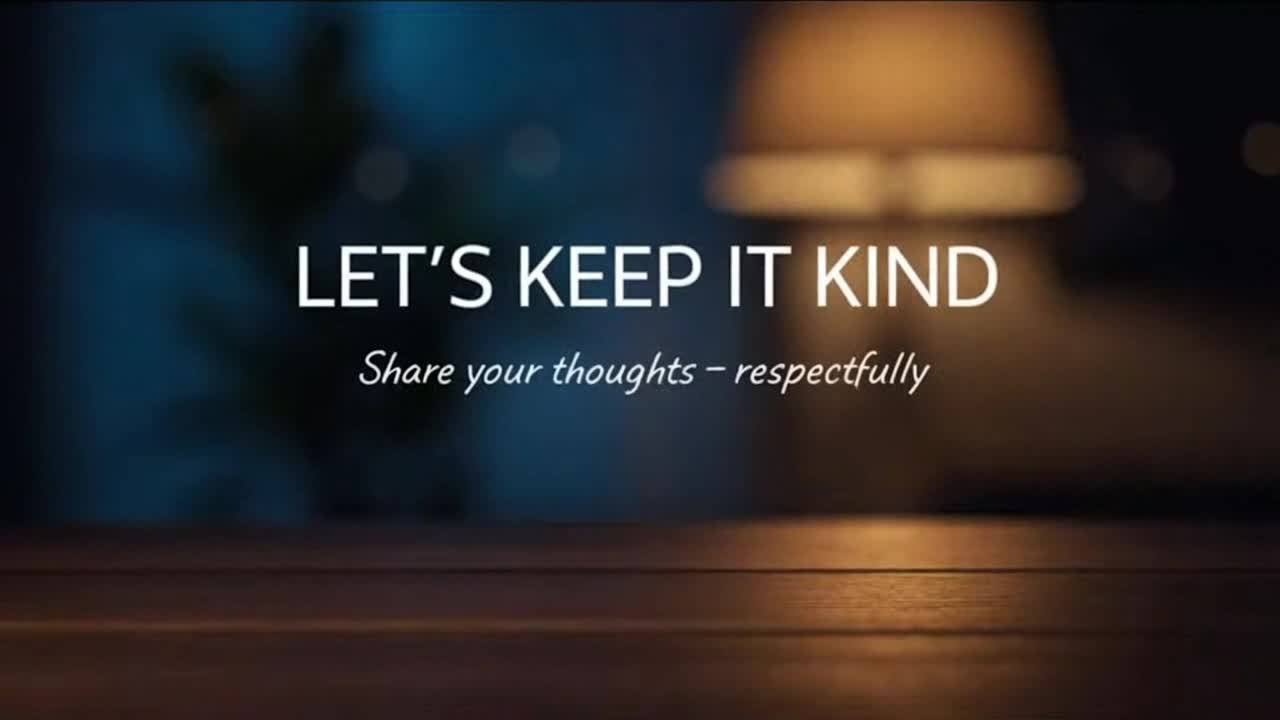 Friendly Community Reminder Encouraging Positive, Respectful, and Family-Friendly Conversations Onli