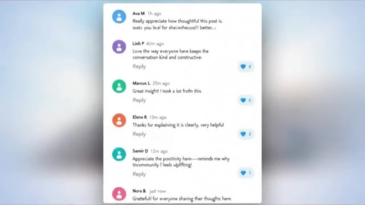 Friendly Community Guidelines Animation Promoting Respectful and Positive Online Conversations