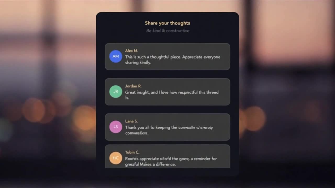 Friendly Community Reminder Encouraging Respectful and Family-Safe Comments Online