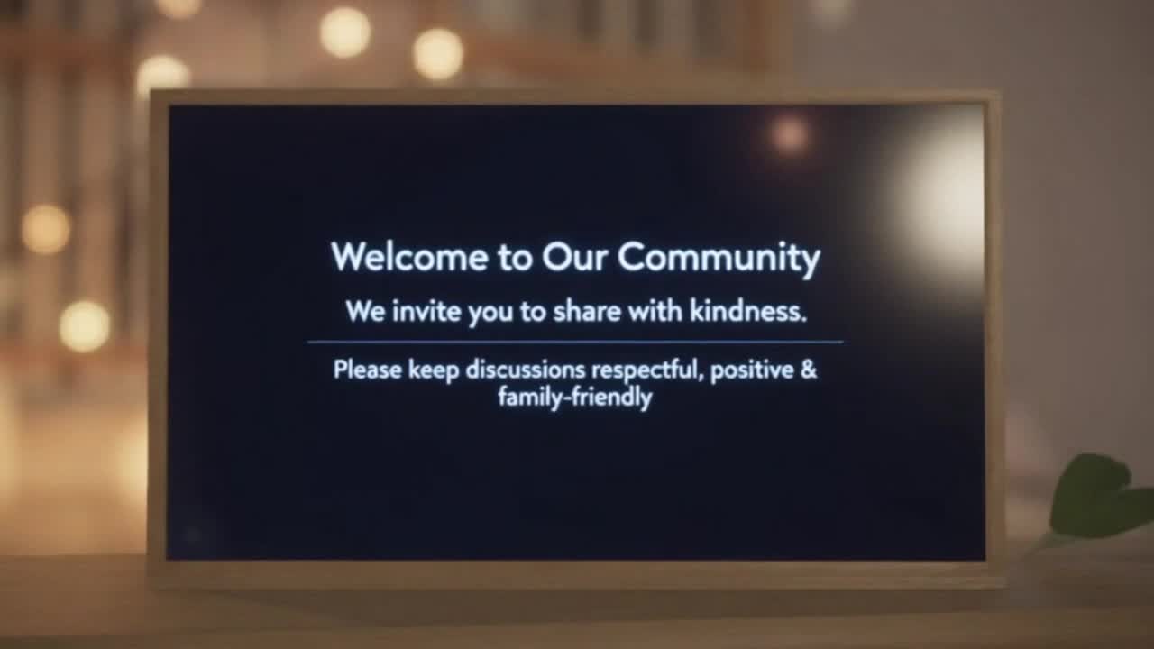 Welcoming Community Message Encouraging Respectful and Positive Conversations Online