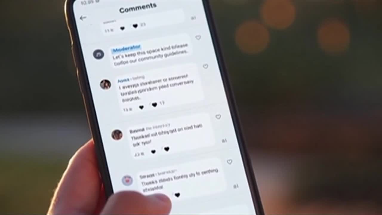 Warm and Respectful Online Community Reminder Featuring Positive Conversations and Friendly Comment 